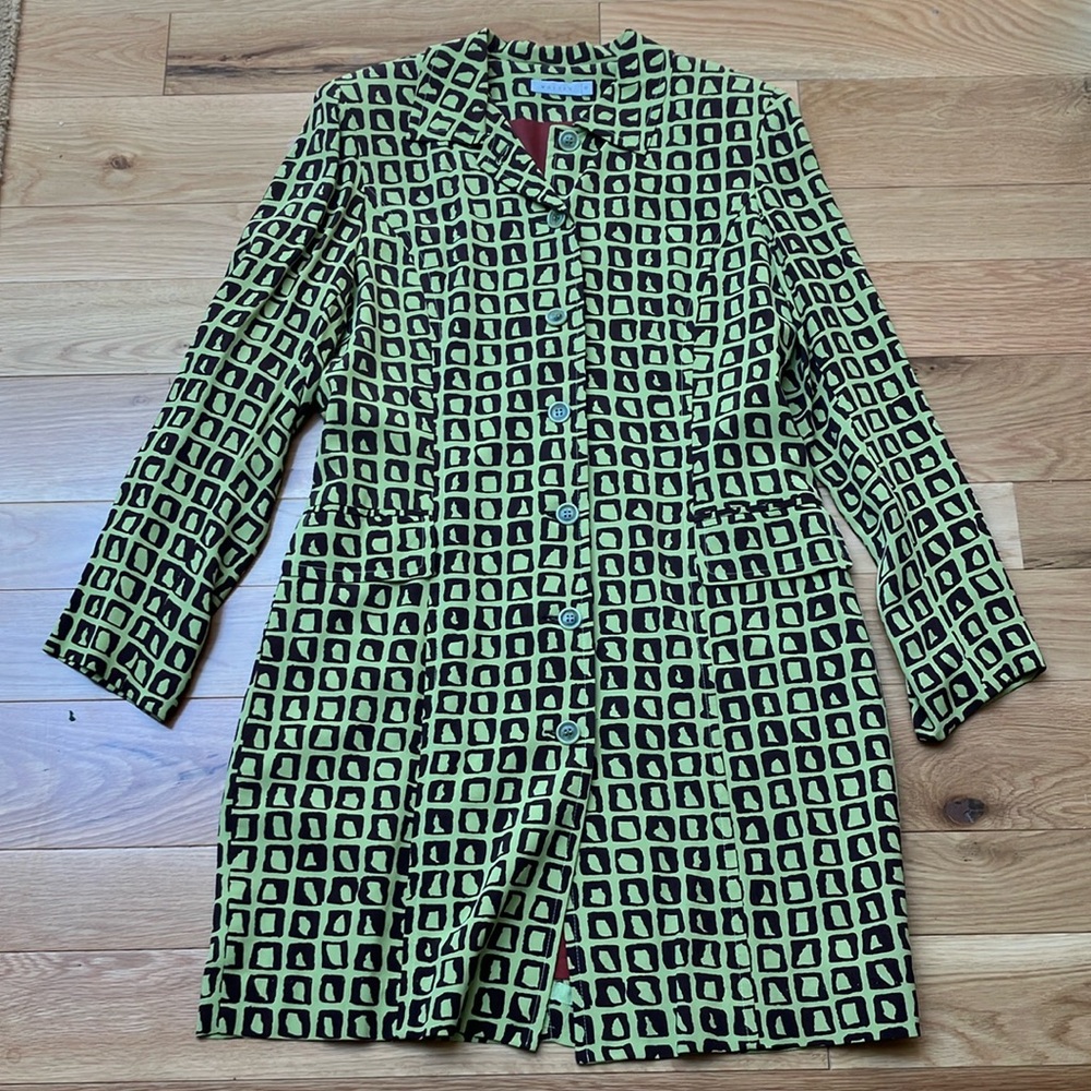 Vintage Walter sz 12 Geometric Button Front Dress